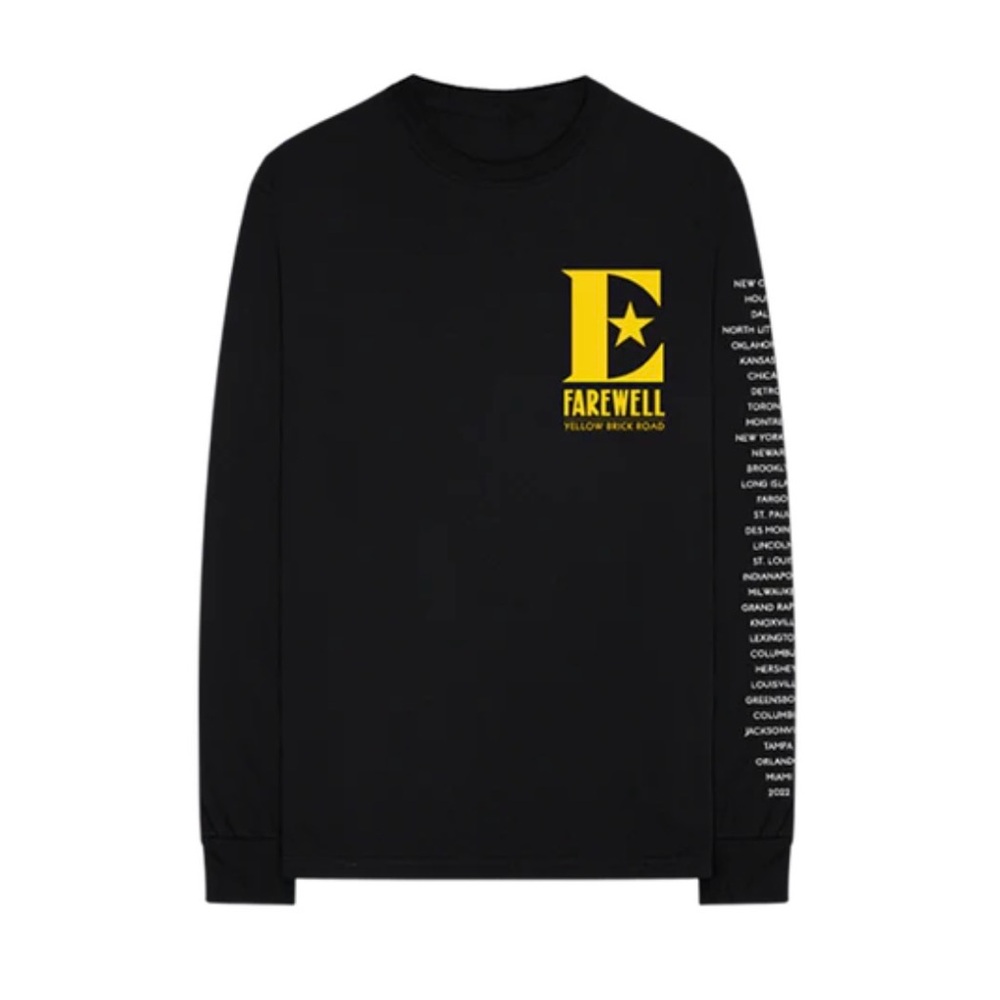 Elton John Fan Tour Yellow Brick Road Longsleeve Shirt (2022 NA Tour), size XL